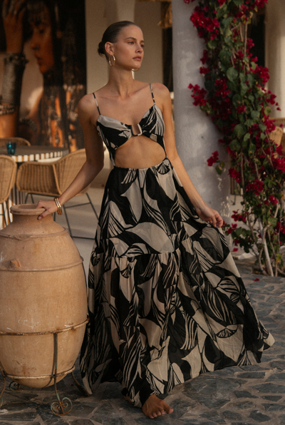Casablanca Dress - Desert Noir Print